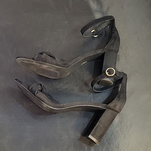 H&M SUEDE BLOCK HEEL ADJUSTABLE BUCKLE ANKLE STRAP WOMEN"S OPEN TOE SANDAL - Picture 8 of 13